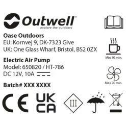 Outwell Squall Tent Pump 12V - Air Pump -Outdoor Camping Shop outwell squall tent pump 12v air pump detail 3
