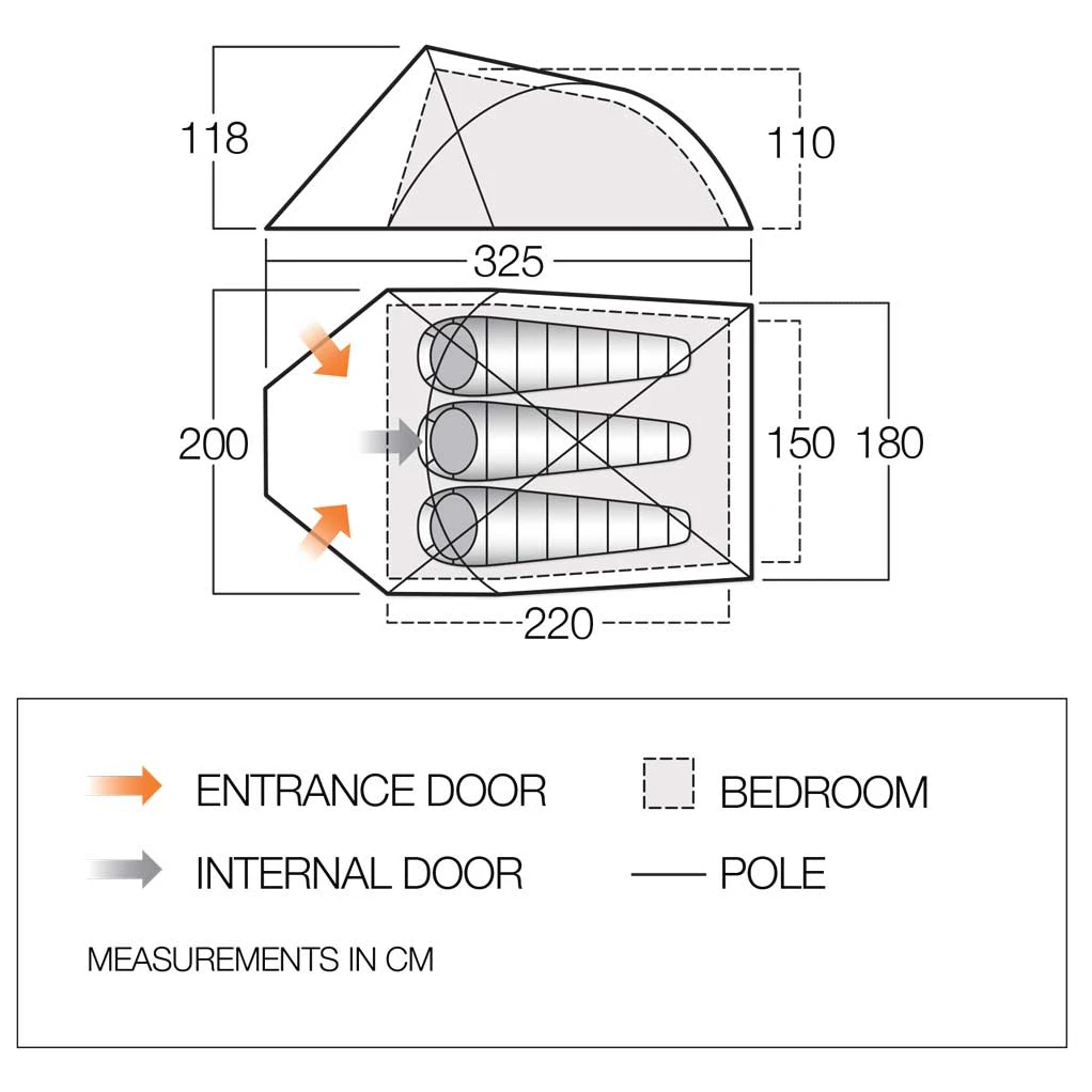 Vango Helvellyn 300 - 3-person Tent 4 Vango Helvellyn 300 - 3-person Tent - Image 2